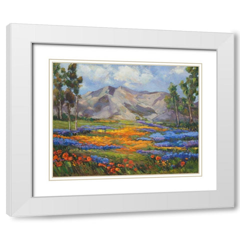 Carmel Spring White Modern Wood Framed Art Print with Double Matting by Fine, Alexi