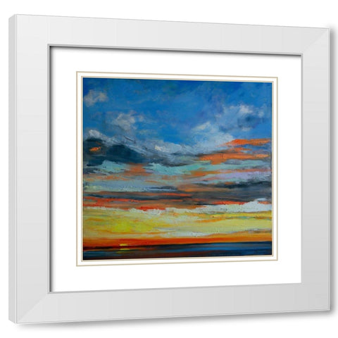 Hermosa Beach Sunset White Modern Wood Framed Art Print with Double Matting by Fine, Alexi