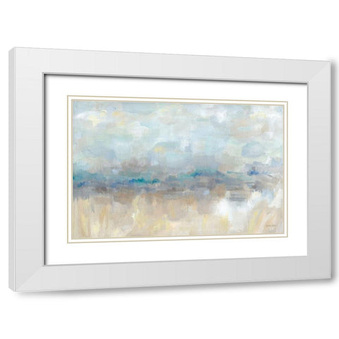 Abstract  Field White Modern Wood Framed Art Print with Double Matting by Coulter, Cynthia