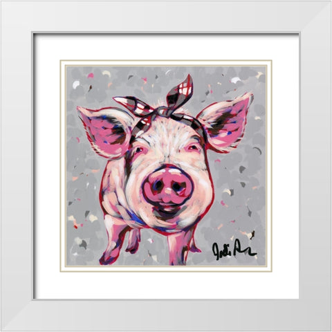Farm  Pop-Priscilla White Modern Wood Framed Art Print with Double Matting by Augustine, Jodi