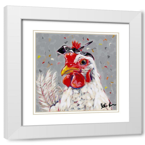 Farm  Pop-Rosie White Modern Wood Framed Art Print with Double Matting by Augustine, Jodi