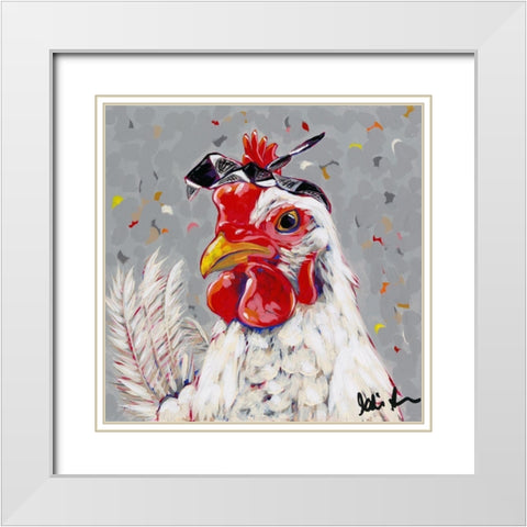 Farm  Pop-Rosie White Modern Wood Framed Art Print with Double Matting by Augustine, Jodi