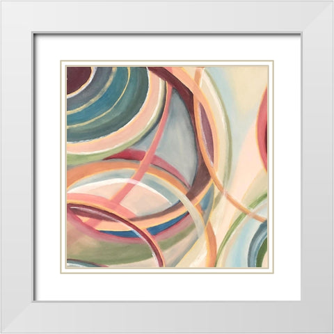 Overlapping  Rings I White Modern Wood Framed Art Print with Double Matting by Lee C
