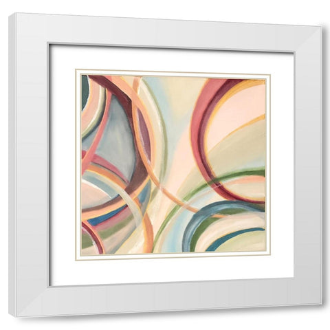 Overlapping  Rings II White Modern Wood Framed Art Print with Double Matting by Lee C