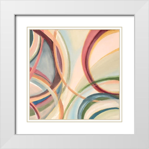 Overlapping  Rings II White Modern Wood Framed Art Print with Double Matting by Lee C