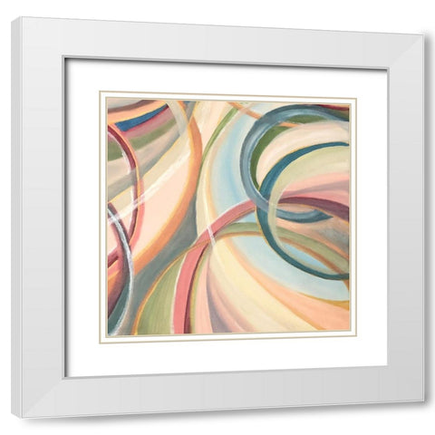 Overlapping  Rings III White Modern Wood Framed Art Print with Double Matting by Lee C