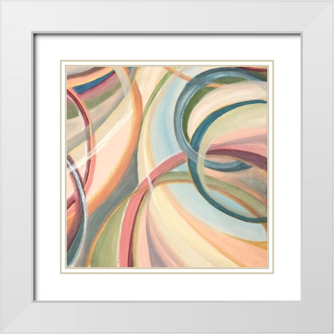 Overlapping  Rings III White Modern Wood Framed Art Print with Double Matting by Lee C