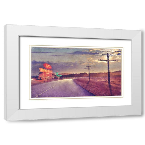 Last  Motel White Modern Wood Framed Art Print with Double Matting by Bay, Noah