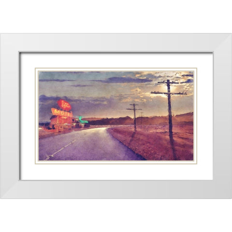 Last  Motel White Modern Wood Framed Art Print with Double Matting by Bay, Noah