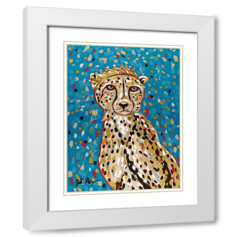 Queen Cheetah White Modern Wood Framed Art Print with Double Matting by Augustine, Jodi