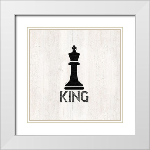 Chess Piece I-King White Modern Wood Framed Art Print with Double Matting by Reed, Tara