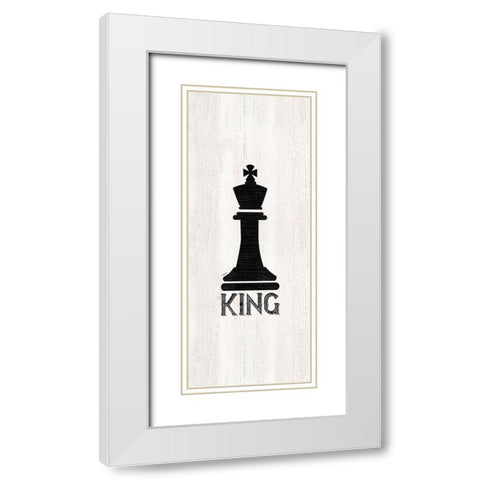 Chess Piece vertical I-King White Modern Wood Framed Art Print with Double Matting by Reed, Tara