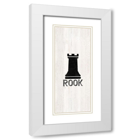 Chess Piece vertical V-Rook White Modern Wood Framed Art Print with Double Matting by Reed, Tara