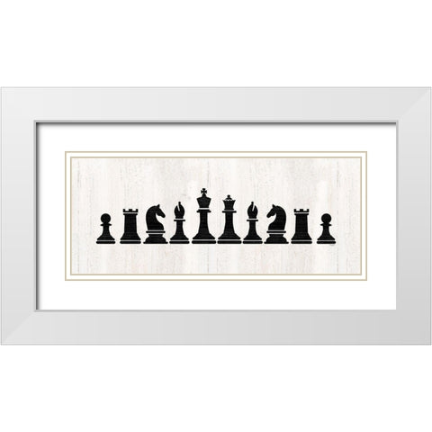 Chess Piece panel White Modern Wood Framed Art Print with Double Matting by Reed, Tara