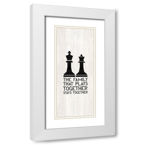 Chess Sentiment vertical II-Family White Modern Wood Framed Art Print with Double Matting by Reed, Tara