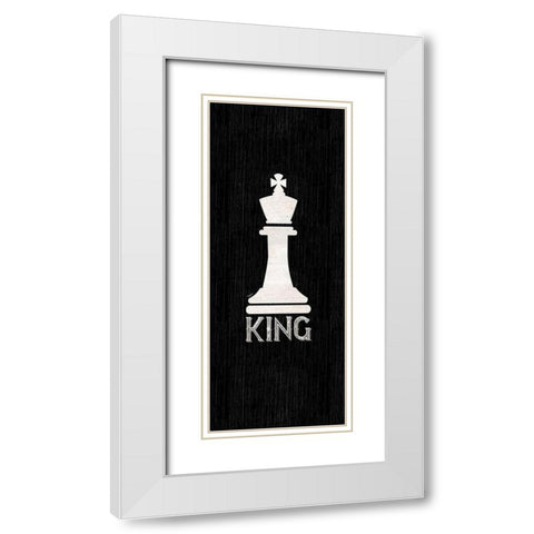 Chess Piece vertical black I-King White Modern Wood Framed Art Print with Double Matting by Reed, Tara