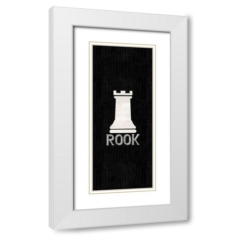 Chess Piece vertical black V-Rook White Modern Wood Framed Art Print with Double Matting by Reed, Tara