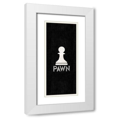 Chess Piece vertical black VI-Pawn White Modern Wood Framed Art Print with Double Matting by Reed, Tara
