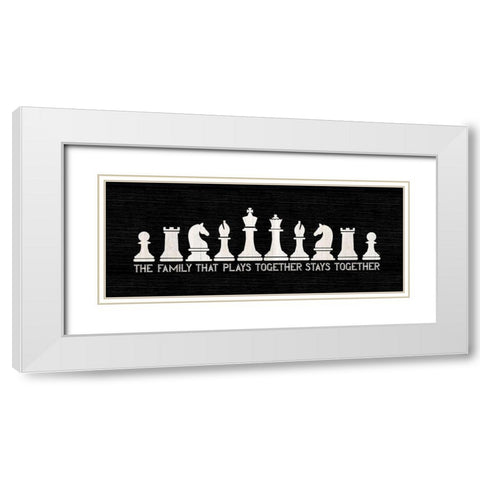 Chess Sentiment panel black-Family White Modern Wood Framed Art Print with Double Matting by Reed, Tara