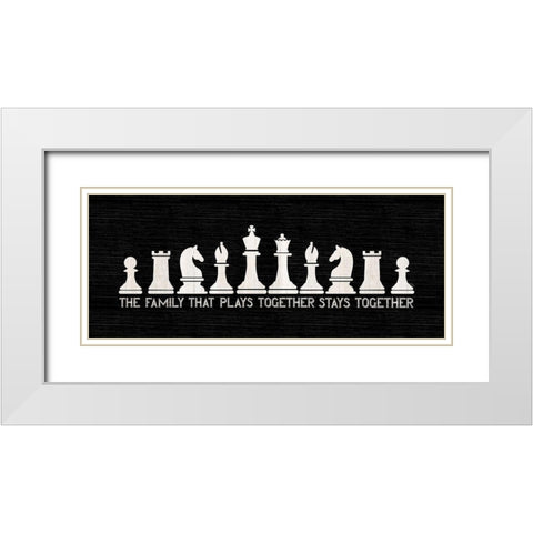 Chess Sentiment panel black-Family White Modern Wood Framed Art Print with Double Matting by Reed, Tara