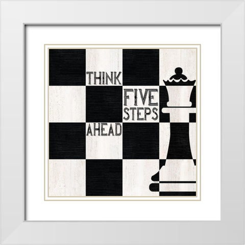 Chessboard Sentiment II-Five Steps White Modern Wood Framed Art Print with Double Matting by Reed, Tara