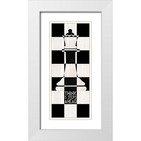 Chessboard Sentiment vertical II-Five Steps White Modern Wood Framed Art Print with Double Matting by Reed, Tara