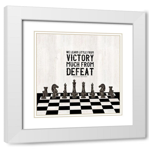 Rather be Playing Chess II-Learn More White Modern Wood Framed Art Print with Double Matting by Reed, Tara