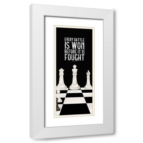 Rather be Playing Chess panel I-Every Battle White Modern Wood Framed Art Print with Double Matting by Reed, Tara