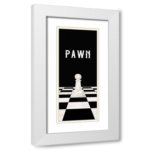 Rather be Playing Chess Pieces white panel I-Pawn White Modern Wood Framed Art Print with Double Matting by Reed, Tara