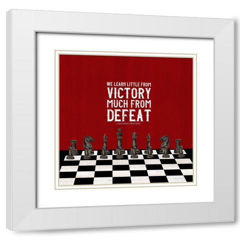 Rather be Playing Chess red II-Learn More White Modern Wood Framed Art Print with Double Matting by Reed, Tara