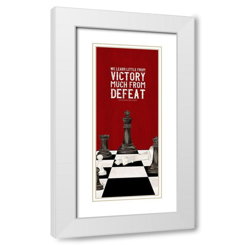 Rather be Playing Chess red panel II-Learn More White Modern Wood Framed Art Print with Double Matting by Reed, Tara