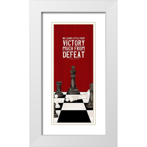 Rather be Playing Chess red panel II-Learn More White Modern Wood Framed Art Print with Double Matting by Reed, Tara