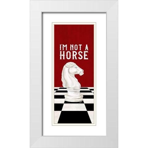 Rather be Playing Chess red panel IV-Not a Horse White Modern Wood Framed Art Print with Double Matting by Reed, Tara