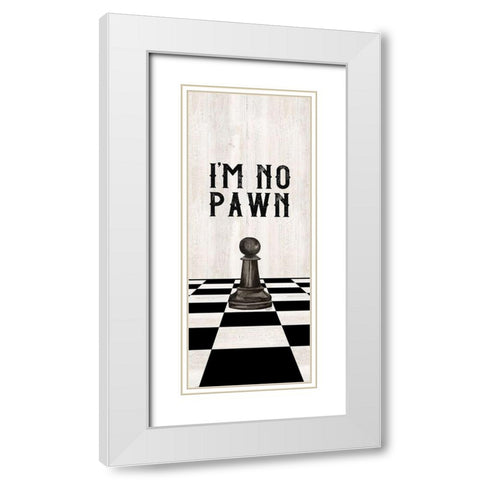 Rather be Playing Chess black panel III-No Pawn White Modern Wood Framed Art Print with Double Matting by Reed, Tara