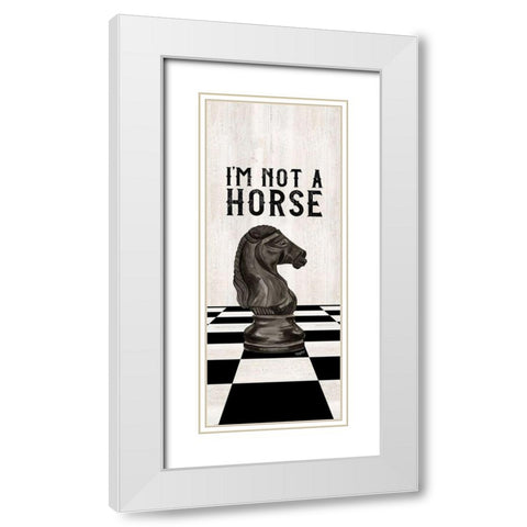 Rather be Playing Chess black panel IV-Not a Horse White Modern Wood Framed Art Print with Double Matting by Reed, Tara