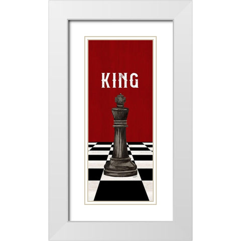 Rather be Playing Chess Pieces black on red panel V-King White Modern Wood Framed Art Print with Double Matting by Reed, Tara