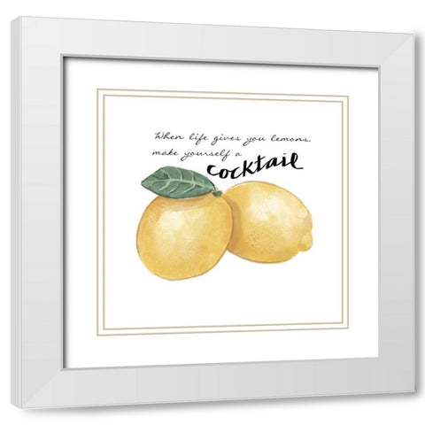 Citrus Limon sentiment III White Modern Wood Framed Art Print with Double Matting by Bannarot