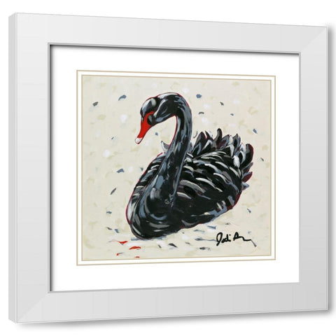 Black Swan White Modern Wood Framed Art Print with Double Matting by Augustine, Jodi
