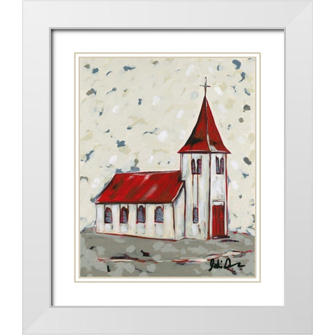 Here is the Church White Modern Wood Framed Art Print with Double Matting by Augustine, Jodi