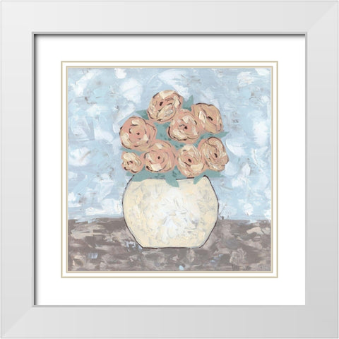 Sketchy Floral Vase White Modern Wood Framed Art Print with Double Matting by Bryan, Kathleen