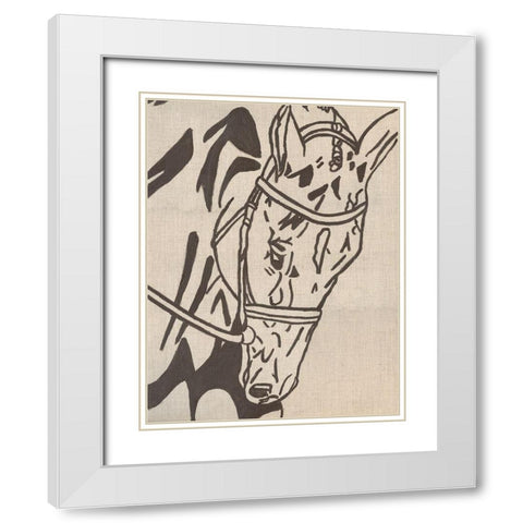 Farm Sketch Horse White Modern Wood Framed Art Print with Double Matting by Bryan, Kathleen