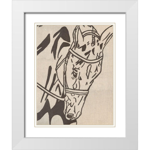 Farm Sketch Horse White Modern Wood Framed Art Print with Double Matting by Bryan, Kathleen