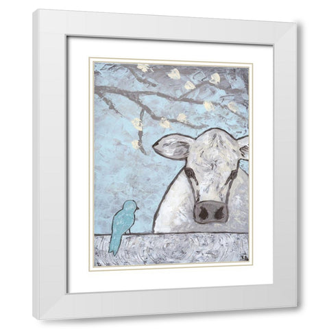 Farm Sketch Cow pen White Modern Wood Framed Art Print with Double Matting by Bryan, Kathleen