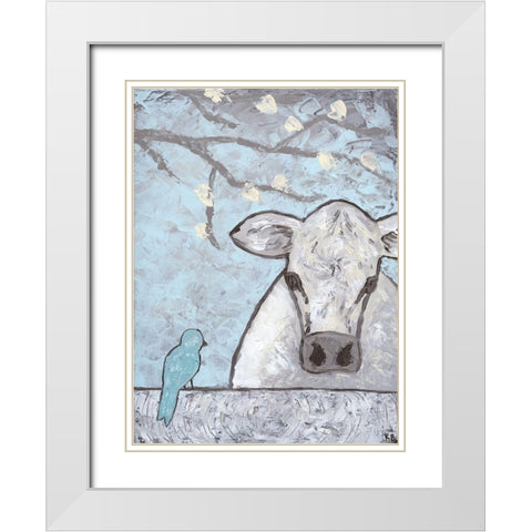 Farm Sketch Cow pen White Modern Wood Framed Art Print with Double Matting by Bryan, Kathleen