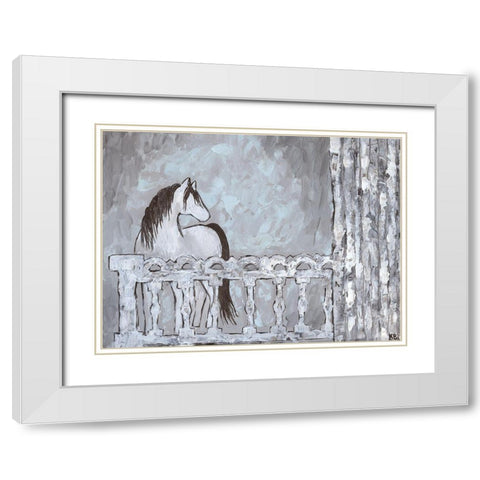 Farm Sketch Horse stable White Modern Wood Framed Art Print with Double Matting by Bryan, Kathleen