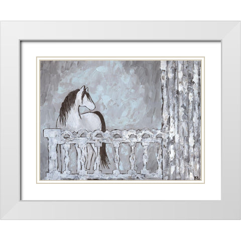 Farm Sketch Horse stable White Modern Wood Framed Art Print with Double Matting by Bryan, Kathleen