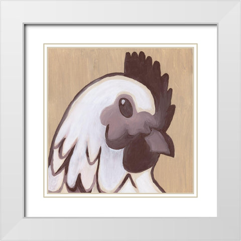 Paint Hen White Modern Wood Framed Art Print with Double Matting by Bryan, Kathleen
