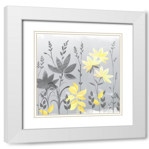 Soft Nature yellow And grey II White Modern Wood Framed Art Print with Double Matting by Northern Lights
