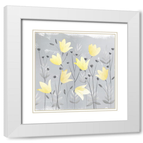 Soft Nature yellow And grey III White Modern Wood Framed Art Print with Double Matting by Northern Lights