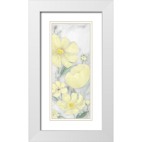 Peaceful Repose gray And yellow vertical I White Modern Wood Framed Art Print with Double Matting by Reed, Tara